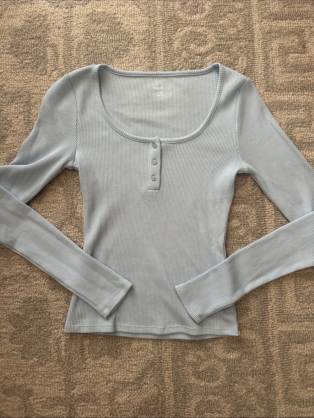 GAP Body Blue Waffle Knit Long-Sleeve | XS